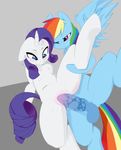  2015 anthro balls blue_eyes blush dickgirl dickgirl/female duo equine female friendship_is_magic hair hi_res horn intersex intersex/female long_hair mammal multicolored_hair my_little_pony negasimon one_eye_closed pegasus penetration penis purple_hair pussy rainbow_dash_(mlp) rainbow_hair rarity_(mlp) sex simple_background spread_legs spreading sweat unicorn vaginal vaginal_penetration wings 