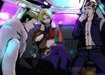  1girl 2boys billy_kane blonde_hair blue_eyes blue_mary girl king_of_fighters kof male multiple_boys short_hair smoking snk yamazaki_ryuji yamazaki_ryuuji 