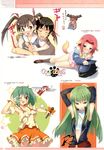  &gt;_&lt; 4girls \m/ absurdres armpits bakemonogatari blush_stickers c.c. character_request closed_eyes code_geass green_hair hachikuji_mayoi highres kallen_stadtfeld kantoku macross macross_frontier monogatari_(series) multiple_girls one_eye_closed ranka_lee 