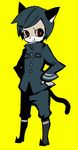  animal_ears black_hair cat_ears cat_tail goku-sotsu-kun male_focus pop'n_music red_eyes smile solo tail 
