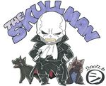  chibi gorigo highres male_focus shingyouji_reina shingyouji_tetsurou skullman solo the_skullman traditional_media 