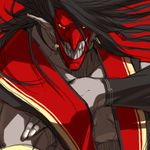  black_hair falcoon long_hair male male_focus mask muscle red_eyes samurai_shodown samurai_spirits smile snk tam_tam tamtam_(samurai_spirits) 