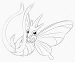  animal_genitalia arthropod erection feral insect looking_at_viewer male monochrome multi_penis nintendo pencil_(artwork) penis pok&eacute;mon simple_background smile solo traditional_media_(artwork) venomoth video_games white_background wings yaroul 