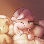  bear bed cute diamond_tiara_(mlp) equine female friendship_is_magic fur hooves horse lumineko mammal my_little_pony plushie pony sleepy solo teddy_bear 