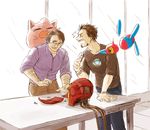  ambiguous_gender brown_hair bruce_banner crossover eyes_closed eyewear glasses hair human jigglypuff male mammal marvel nintendo pok&eacute;mon porygon-z the_avengers tony_stark unknown_artist video_games 