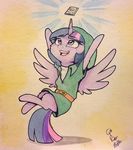  2015 captainpudgemuffin cosplay cute equine female feral friendship_is_magic horn link mammal my_little_pony nintendo solo the_legend_of_zelda traditional_media_(artwork) twilight_sparkle_(mlp) video_games watercolor_(artwork) winged_unicorn wings 