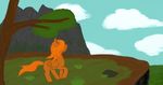  alis_toohs bryanshoot equine fan_character hair horse mammal mountain my_little_pony orange_hair outside pony sky solo tree 