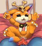  anal anal_penetration anus balls bdsm bondage bound butt cub cum cum_in_ass cum_inside cum_while_penetrated fur gnar_(lol) just_the_tip knot league_of_legends looking_at_viewer lying male male/male myartsucks nintendo on_back open_mouth orange_fur orgasm paws penetration penis pok&eacute;mon riolu sex size_difference video_games yordle young 