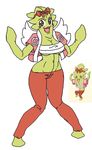  1girl blush breasts cleavage clothed clothing female flora_fauna mekabu-chan monster_girl not_furry plant solo unknown_artist wide_hips yo-kai_watch youkai_watch 