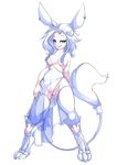  aurin breasts chimer-fox clothing female hair mammal presenting pussy solo translucent white_hair wildstar 