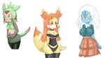  amphibian anthro basketgardevoir blush canine chespin eyewear female fennekin fox froakie frog glasses green_eyes green_hair group hair mammal nintendo orange_eyes orange_hair pok&eacute;mon pok&eacute;morph simple_background video_games white_background white_hair yellow_eyes 