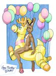  2015 abstract_background antlers back balloon barefoot big_ears digital_media_(artwork) feet hindpaw horn inflatable jackalope lagomorph looking_at_viewer looking_back male mammal mgmr mryia open_mouth paws pool_toy rabbit smile soles solo 