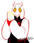  caprine clothing creepy fangs female goat mammal monster open_mouth smile toriel underfell undertale video_games yellow_sclera 