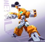  clenched_hands commentary_request glowing glowing_eyes gun looking_to_the_side mecha medarot metabee no_humans robot ryuuta_(cure_ryuuta) solo standing turret weapon 