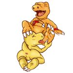  agumon anthro anus backsack balls barely_visible_genitalia digimon dinosaur drooling duo erection eyes_closed foot_fetish foot_lick licking looking_pleasured male male/male nude open_mouth penis raised_tail saliva scalie seamaster sharp_teeth teeth tongue tongue_out 