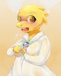  2015 alphys artist_request blush book breasts brown_eyes clothing eyewear female furry glasses holding looking_at_viewer monster open_mouth scalie solo sweat teeth undertale unknown_artist video_games 