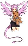  animal_ears bunny_ears cardcaptor_sakura full_body highres jump_(clow_card) male_focus purple_hair red_eyes sisi:shishi solo stuffed_toy tail transparent_background wings 