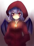  alternate_costume bad_id bad_pixiv_id bat_wings hands_in_pockets hood hooded_jacket jacket looking_at_viewer nenobi_(nenorium) red_eyes remilia_scarlet serious short_hair slit_pupils solo touhou wings 