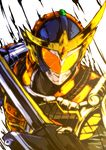  kamen_rider kamen_rider_gaim kamen_rider_gaim_(series) solo sword upper_body weapon yusuki_(fukumen) 