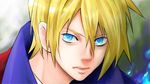  alfonso_san_valiante blonde_hair blue_eyes garo:honoo_no_kokuin garo_(series) male_focus shima_(shimaxmashi) solo spiked_hair upper_body vest 