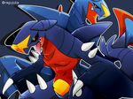  achi back_to_back duo fangs garchomp mega_evolution mega_garchomp nintendo pok&eacute;mon tongue video_games 