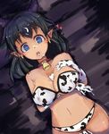 animal_print bell bell_collar bikini black_hair blue_eyes breasts collar cow_bell cow_girl cow_print cum cum_in_mouth cum_in_pussy cum_on_body cum_on_clothes cum_on_hair facial gloves heart heart-shaped_pupils horns lactation lactation_through_clothes large_breasts looking_at_viewer mirudelic open_mouth original pointy_ears pussy solo swimsuit symbol-shaped_pupils uncensored 