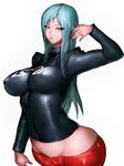  aqua_hair blue_eyes breasts covered_nipples fumio_(rsqkr) genderswap genderswap_(mtf) groin large_breasts long_hair looking_at_viewer remy_(street_fighter) simple_background solo street_fighter street_fighter_iii_(series) thighs white_background wide_hips 