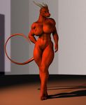  3d_(artwork) abs anthro big_breasts big_thighs breasts cgi digital_media_(artwork) dragon female horn muscular muscular_female nipples nude pinup pose scalie solo thick_thighs vic34677 wide_hips 