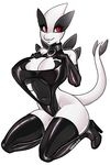  anthro anthrofied big_breasts breasts clothing gloves legendary_pok&eacute;mon lugia nintendo pok&eacute;mon red_eyes rubber simple_background video_games xenthyl 