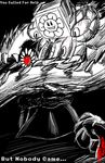  asgore asgore_(undertale) azuraracon black_and_white black_white_and_red but_nobody_came claws deity eldrich_abomination flower flowey flowey_(undertale) flowey_the_flower frisk monochrome omega_flowey plant screen sketchy soul television thorns toriel toriel_(undertale) undertale video_games vines void 