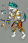  2009 anthro armor barefoot belt canine claws clothed clothing fur green_fur green_hair grey_background hair male mammal monochrome muscular orange_eyes pants sachs shining_soul_2 simple_background sketch solo tigerlilylucky toe_claws traditional_media_(artwork) tuft were werewolf white_fur white_hair 