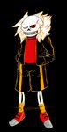  2015 bone clothing sans_(underfell) sans_(undertale) simple_background skeleton underfell undertale unknown_artist video_games 