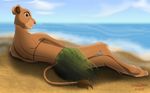  anthro beach darthmaul1999 disney feline female grass_skirt lion looking_at_viewer lying mammal nala sea seaside the_lion_king water 
