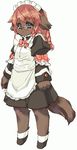  animal_ears azuki_akizuki blush furry glasses maid original simple_background solo tail white_background yuneri_(azuki_akizuki) 