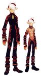  artbook breath_of_fire breath_of_fire_v concept_art elyon full_body male_focus muscle official_art red_eyes simple_background solo topless white_background white_hair 