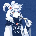  asriel_dreemurr caprine clothing comacoat eating fluffy_hair goat male mammal pocky robe undertale video_games 