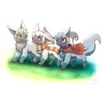  artist_name blue_eyes clothed_pokemon dated gen_3_pokemon glasses heterochromia ivan_(ffxazq) no_humans open_mouth pokemon pokemon_(creature) poochyena purple_eyes red_eyes scarf simple_background smile white_background 