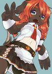  azuki_akizuki blue_eyes furry long_hair open_mouth original red_hair skirt smile solo yuneri_(azuki_akizuki) 