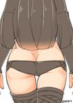  arulumaya ass ass_focus black_hair butt_crack close-up flat_ass granblue_fantasy harvin jingai_modoki long_hair panties solo thigh_gap thighhighs underwear 