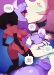  2015 amethyst_(steven_universe) areola backsack balls bdsm big_breasts big_penis black_hair black_red blue_tongue blush bound breasts butt collar cum dialogue dickgirl dickgirl/female doxy english_text eyes_closed female garnet_(steven_universe) gem_(species) green_pussy group group_sex hair hands_behind_back huge_breasts humanoid_penis intersex intersex/female inverted_nipples kissing nipples not_furry open_mouth pale_skin pearl_(steven_universe) penetration penis prodding purple_skin pussy pussy_juice red_skin sex small_breasts sound_effects speech_bubble steven_universe text threesome vaginal vaginal_penetration vein white_hair white_skin 