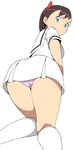  accio brown_hair dress from_behind green_eyes hebihara_emiko original panties pantyshot pink_panties ponytail solo underwear upskirt 