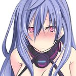  blue_hair blush breasts cleavage iris_heart kami_jigen_game_neptune_v long_hair medium_breasts minagi neptune_(series) purple_hair red_eyes solo symbol-shaped_pupils tears 