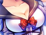  bow breasts close-up collarbone head_out_of_frame medium_breasts miniskirt momore_(peaches) original pleated_skirt sailor_collar skirt solo upper_body 