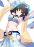  bad_id bad_pixiv_id black_hair breasts groin hip_vent idolmaster idolmaster_cinderella_girls japanese_clothes kikumon looking_at_viewer medium_breasts midriff misumi_(macaroni) navel short_hair simple_background smile solo takafuji_kako transparent white_background yellow_eyes 