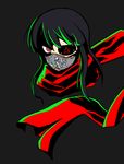  black_hair cosplay eyepatch face_mask fujikido_kenji fujikido_kenji_(cosplay) kuro_megane_(cat-13) long_hair mask mirai_(senran_kagura) ninja ninja_slayer red_eyes scarf senran_kagura solo 