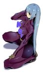  blue_hair breasts censored chaps gloves kneeling kula_diamond large_breasts long_hair piaisai pointless_censoring red_eyes solo the_king_of_fighters 