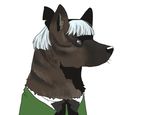  animal_focus animalization bangs blue_eyes blunt_bangs bow bowtie clothed_animal dog hair_bow hair_ornament konpaku_youmu no_humans onikobe_rin simple_background sketch solo touhou white_background white_hair 