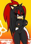  anthro big_breasts bl_the_cat black_hair breasts cat feline female hair mammal nipples nude pussy red_hair sonic_(series) sonic_fan_character sun_goggles 