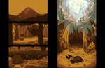  cave cavern digital_media_(artwork) faceplant falling human mammal mountain pillar pillars pixel_(artwork) progression protagonist_(undertale) solo sunlight temmie_chang undertale video_games vines 