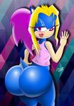  anthro big_butt blush bottomless breasts butt clothed clothing crossdressing damian_hodge fan_character girly half-dressed hedgehog horny looking_at_viewer male mammal small_breasts solo sonic_(series) sonic_fan_character whore wide_hips yamisonic yuki_sairenji-noroi 
